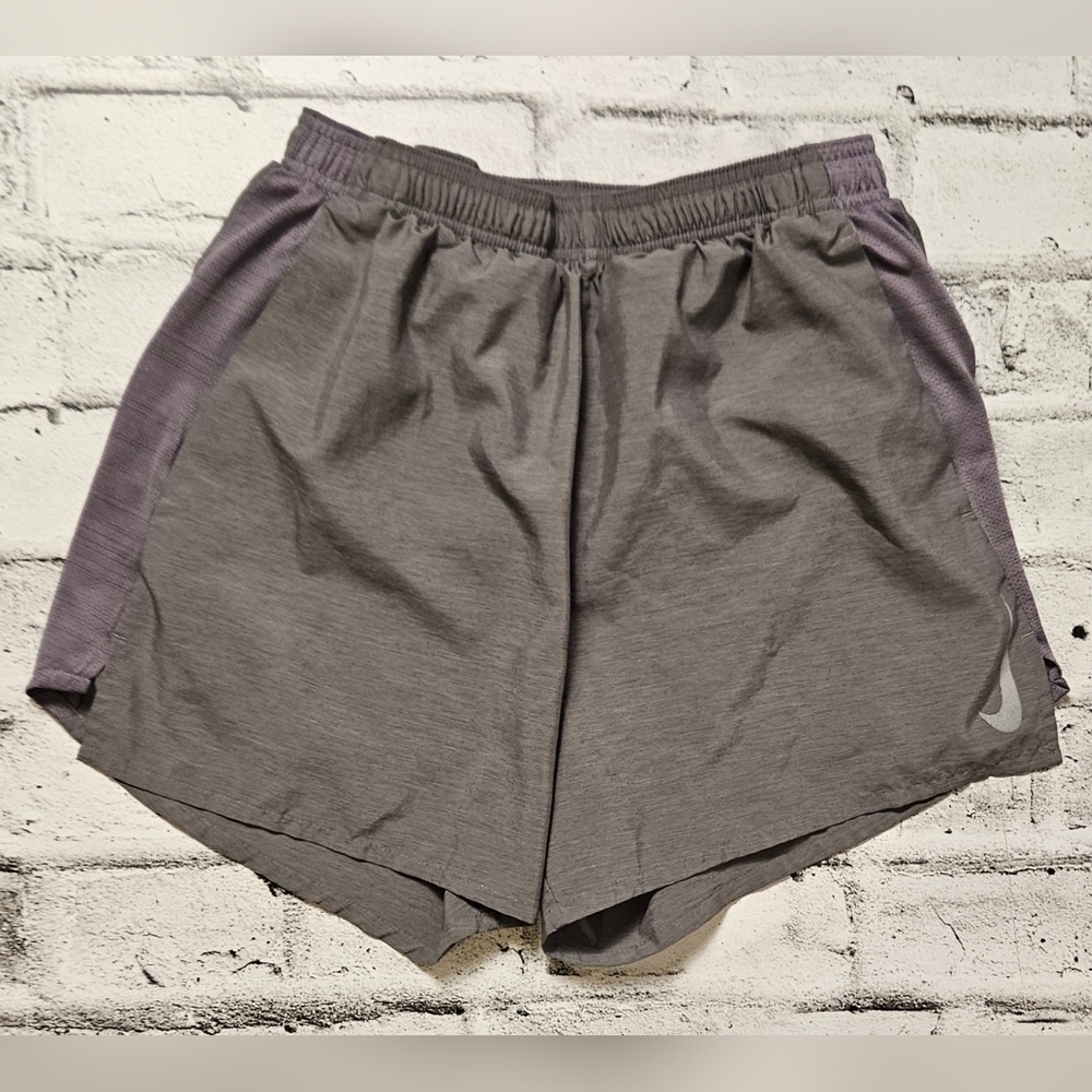 Nike Womens Gray Dri Fit Running Shorts Medium Athletic